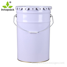 white 25 litre metal empty paint bucket